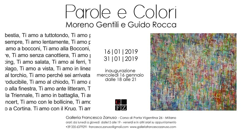 Parole e Colori Moreno Gentili e Guido Rocca  - Galleria Francesco Zanuso