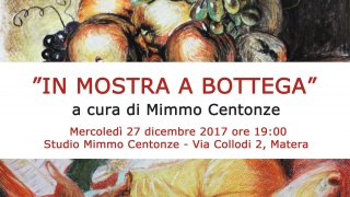 "In Mostra a Bottega", l'esposizione che raccoglie i lavori delle due nuove classi di allievi che quest'anno hanno frequentato "Pittura a Bottega", il Corso di Disegno e Pittura con il Maestro Mimmo Centonze nato in collaborazione con Casa Netural.