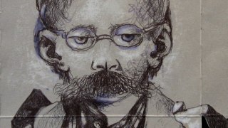 Feliscatus-Nietzsche, 2017  Penna e pastello su cartone, cm 19x17