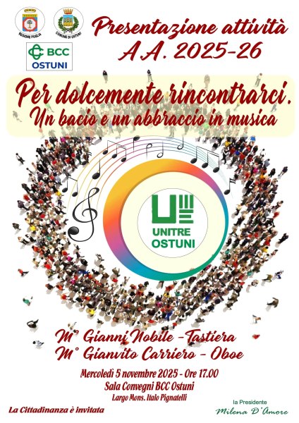La Banca di Credito Cooperativo di Ostuni e UNITRE insieme per un nuovo anno di cultura e comunità