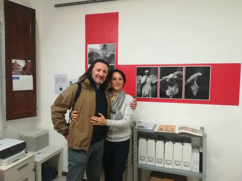 Luca Donati  con la pittrice Barbara Neri a La Corte di Felsina ,Bologna ( aprile 2019) 