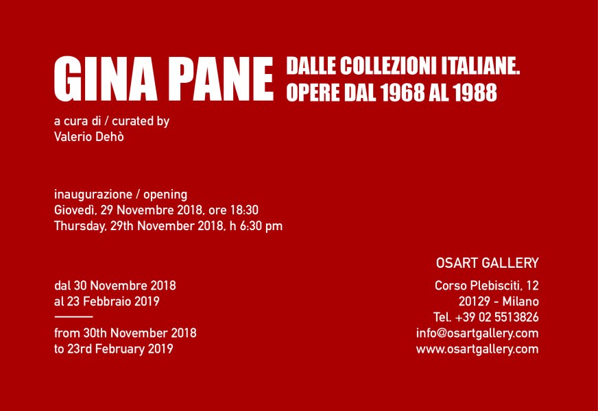 Gina Pane dalle collezioni italiane_invito