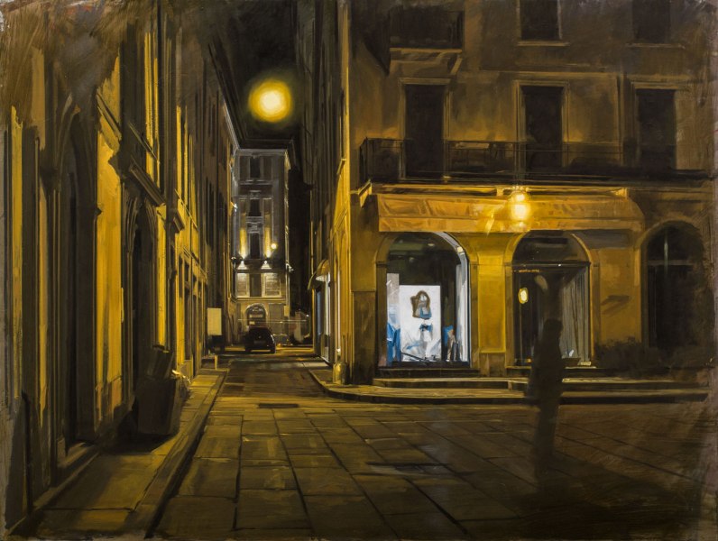 "Notte gialla n.2", Nicola Nannini, olio su tela, 2019 Opera "Notte gialla n.2", Nicola Nannini, 2019, olio su tela