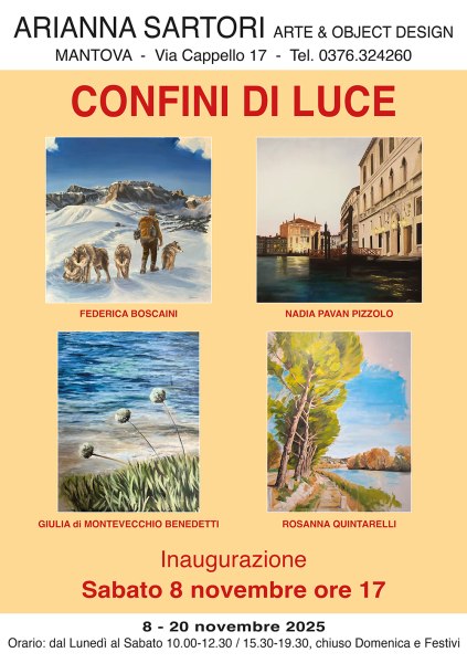 “Confini di luce”. Dipinti di: Federica Boscaini, Giulia di Montevecchio Benedetti, Nadia Pavan Pizzolo, Rosanna Quintarelli