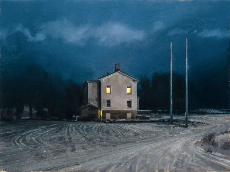 "Neve, notte n.4", Nicola Nannini, olio su tela, 2019 Opera "Neve, notte n.4", Nicola Nannini, 2019, olio su tela