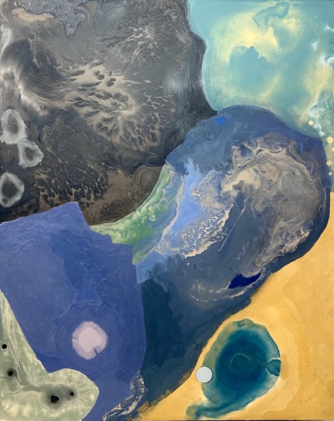 Peter Flaccus, "Sendai", 2024, encausto, 185 x 150 cm