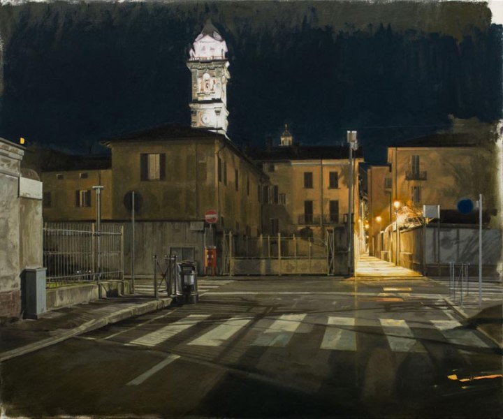 "Notte, nessuno in giro", Nicola Nannini, olio su tela, 2019 Opera "Notte, nessuno in giro", Nicola Nannini, 2019, olio su tela
