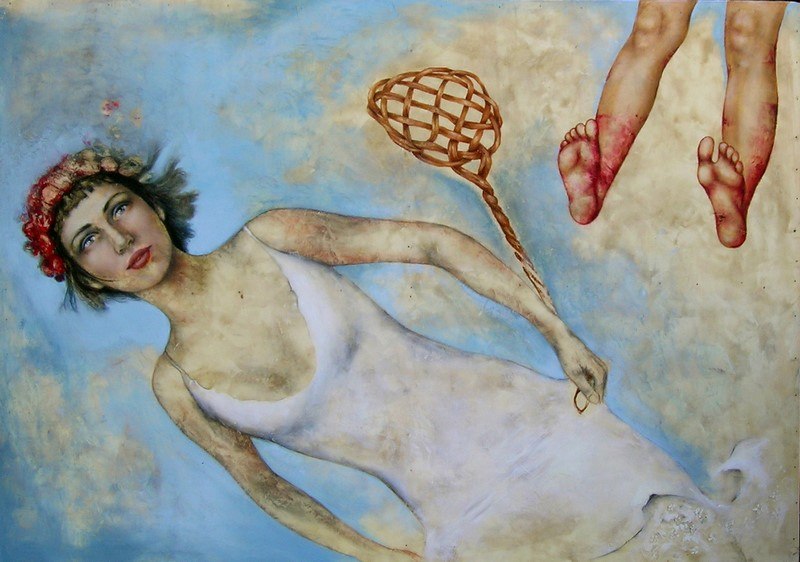 Alessandra Binini, Gli impossibili possibili, 2005, olio su tavola, cm. 90x125 