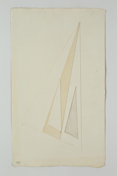 Angelo Savelli, Senza titolo, 1983, acrilico, nylon e cartoncino, cm. 57,5x35