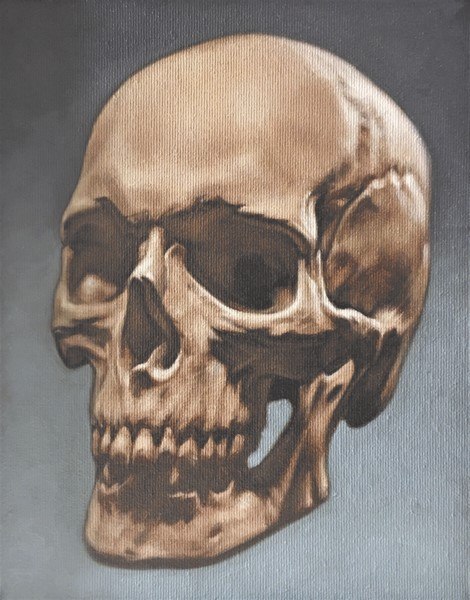 Antonio Caputo, Skull, 2018, olio su tela