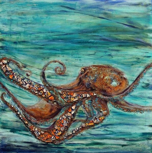 Barbara Nicoletto, Octopus, 2018, tecnica mista, cm. 80x80 