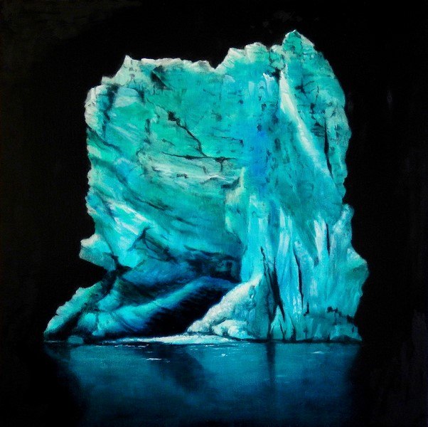 Carlo Ferrari, Senza titolo, serie Ultimi Ghiacci, 2019, olio su tela, cm. 35x35