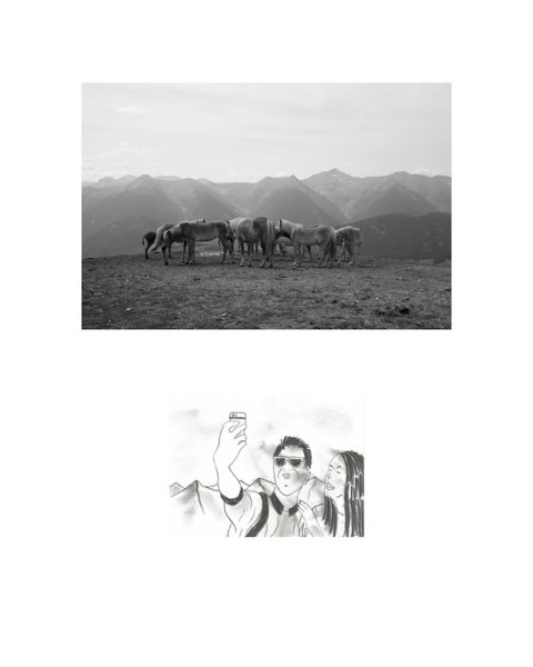 Fabio Bonetti, Grand Tour (souvenir), 2020, stampa fotografica e tecnica mista su foglio di pvc, cm. 45x36