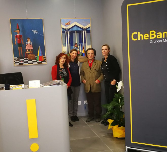 curatrice Frncesca Roberti e Sonia Mugellini- artisti Vittoria A Romei e Oronzo Ricci Sarzana arte