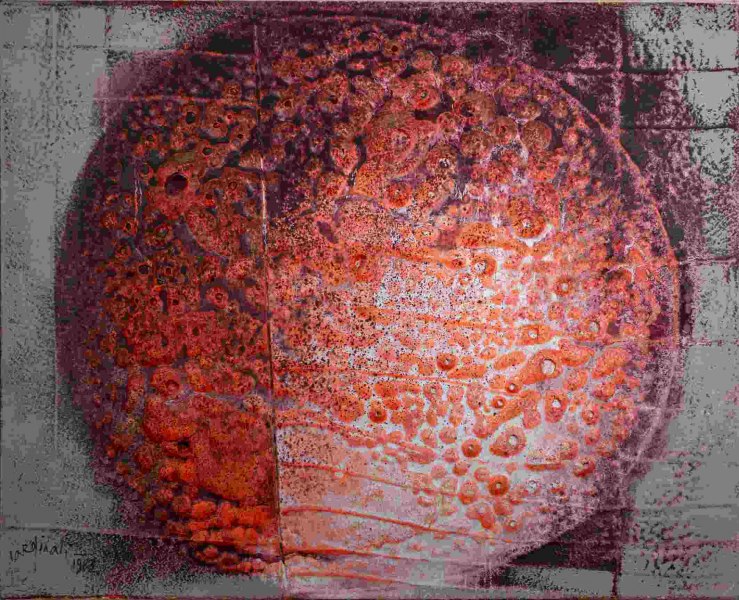 Franco Cardinali, Astre incinérée, 1983, olio caseina e sabbia su tela, cm 80x100, ph. Luca Maccotta