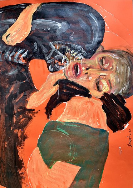 Giuseppe Sinaguglia | Alien 2023 acrilico su cartoncino cm 70x50