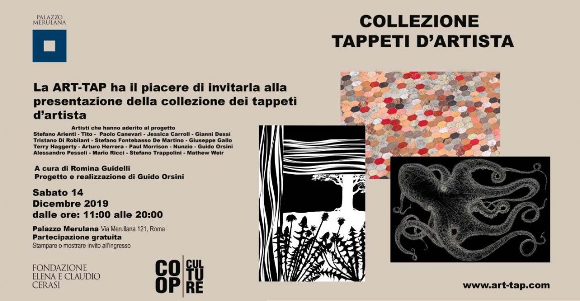 Invito mostra ART-TAP Collezione tappeti d'artista