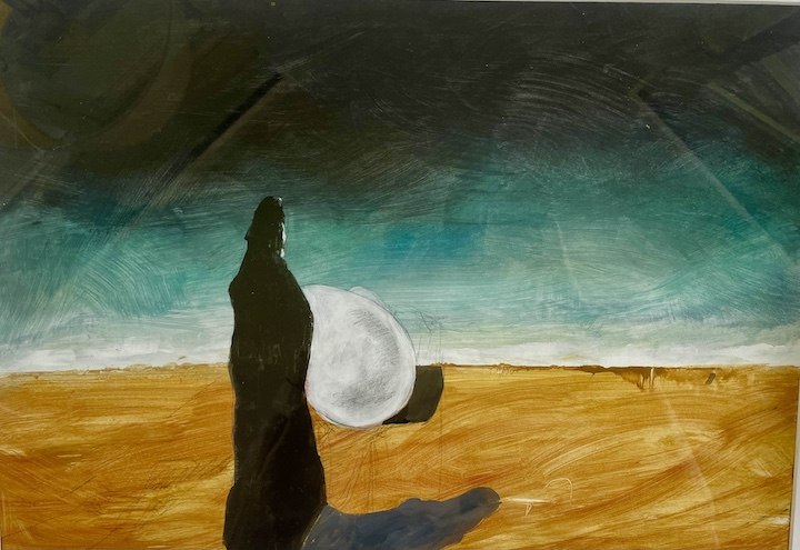La vita e la morte, 2026 - tecnica mista con acrilico e tempera - cm.35x50