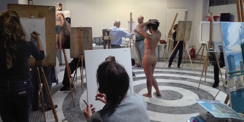 La Scuola del Nudo durante i lavori