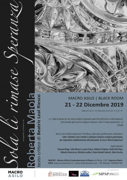 Sola lì rimase Speranza - Progetto artistico di Roberta Maola