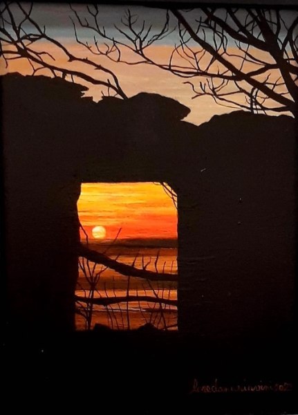 Loredana Riavini - Tramonto, 2023 - acrilico su tavola - cm 24x18