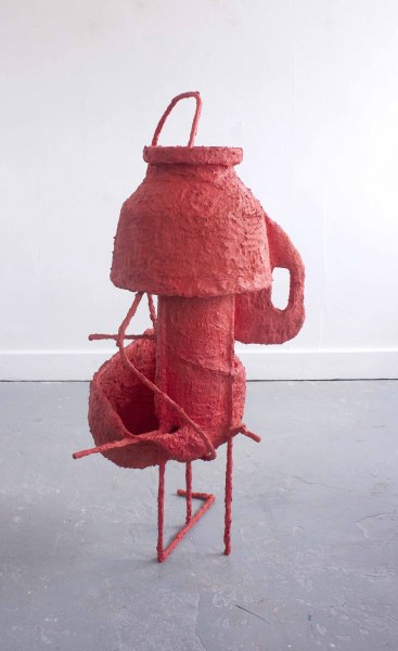Olivia Bax, Red Hot, 2019, steel, aluminium, chicken wire, paper, glue, paint, plaster, 131x80x70cm 