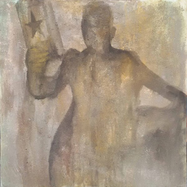 V. Patarini, David Bowie-Black Star, t.m. e cemento su tela, cm 100x100, 2018