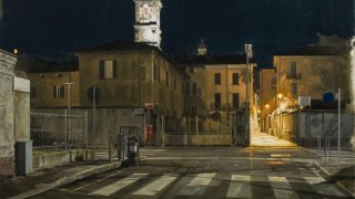Opera "Notte, nessuno in giro", Nicola Nannini, 2019, olio su tela