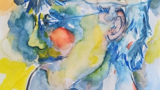 Lorenza Boisi, Giulio come Bonnard, 2018, acquarello su carta, 50x40 cm