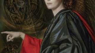 Ulisse Sartini, Omaggio all'Angelo della Vergine delle Rocce, 2018, olio su tela, cm 70x60, ph. Max Mandel