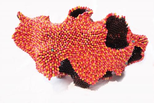 “Disease”. pills sculpture. 9500 empty capsules.