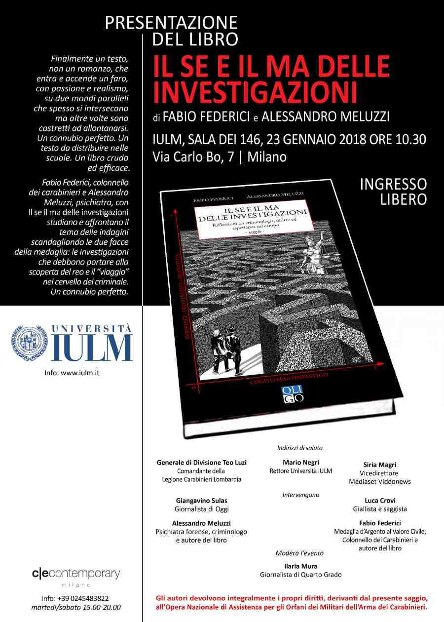 PRESENTAZIONE LIBRO: “il se e il ma delle investigazioni”