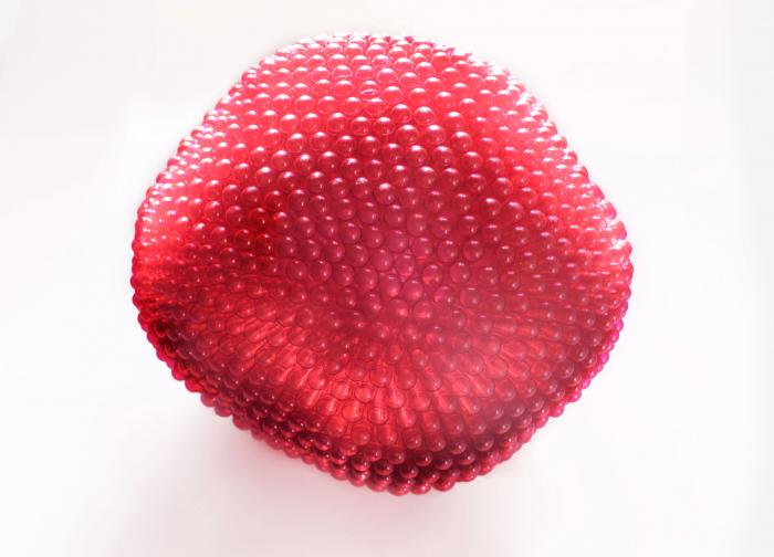 Unmapped project. Disease#11 . Sculpture. 1200 pink translucent empty pills by Noumeda Carbone.