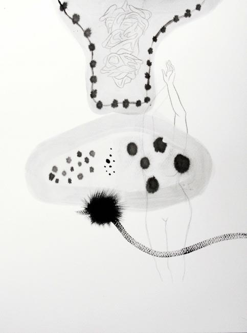 Sinapsi, acrilico e grafite su carta, 30×40 cm, 2012